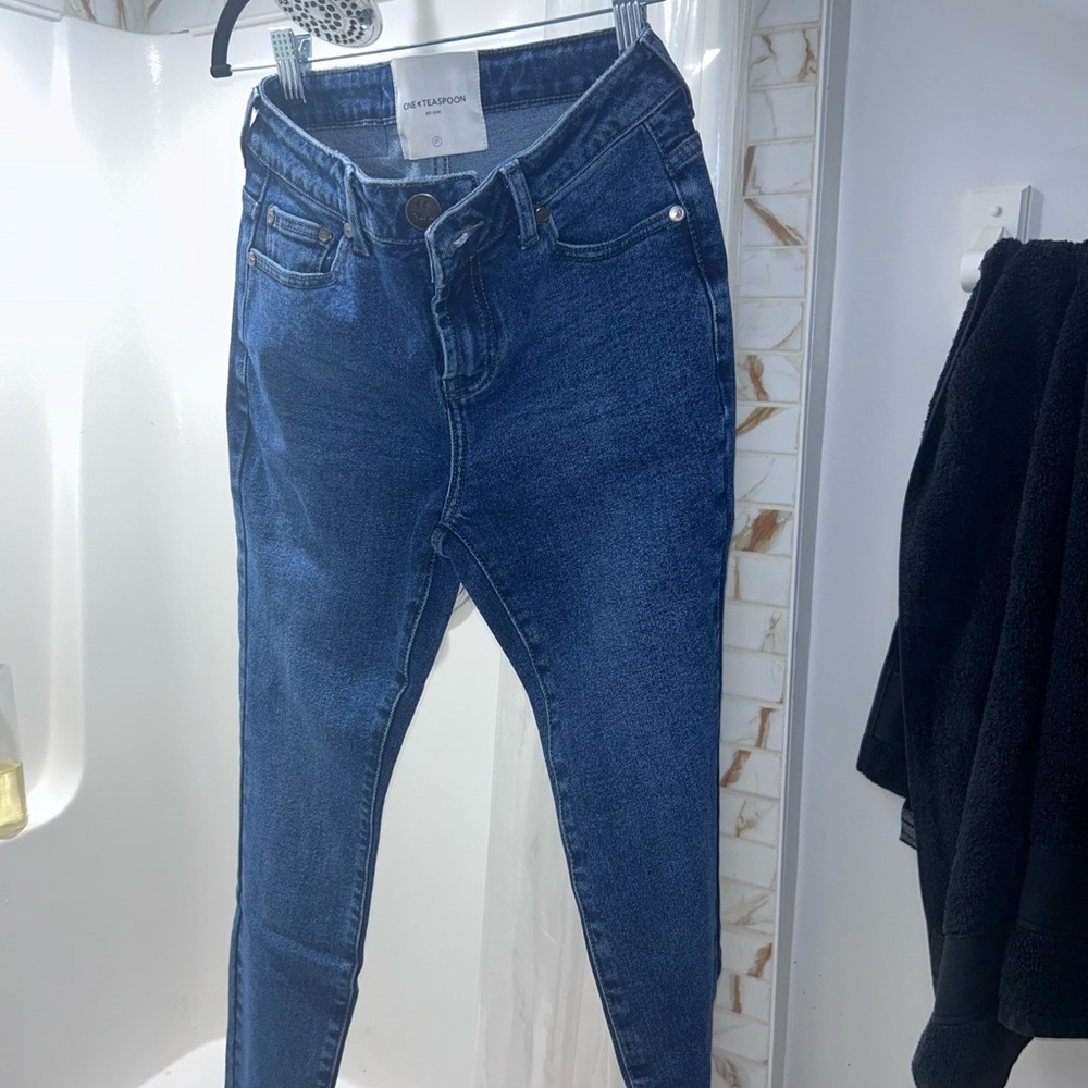 One Teaspoon Dark Indigo High-Rise Skinny Jeans